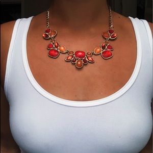 Orange, Red and Gold Necklace